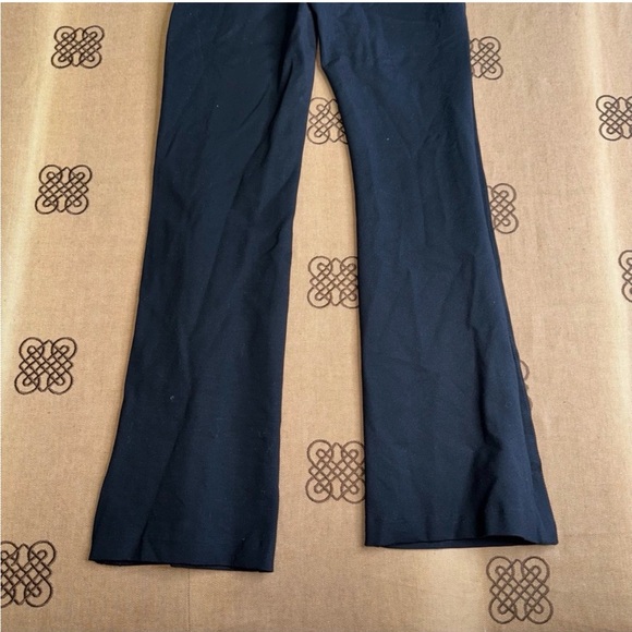 Anthropologie Maeve Black Knit Flare Split Leg Ponte Wide Leg Pull-On Pants - Picture 6 of 8